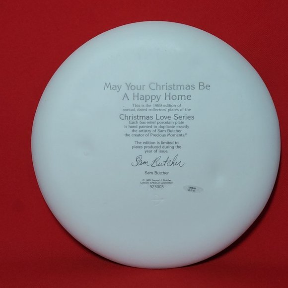Precious Moments Decorative Plate May Your Christmas Be A Happy Home 1989 - Picture 6 of 11
